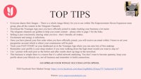 a flyer with the words top tips